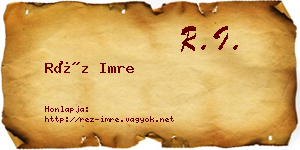 Réz Imre névjegykártya